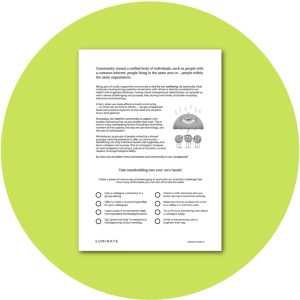 A4 print out with a community checklist challenge on it